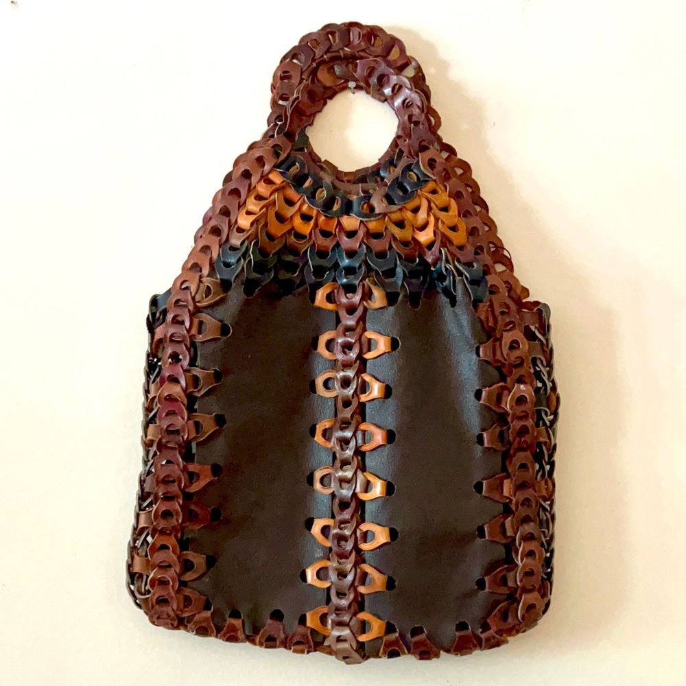 Woven leather tote bag